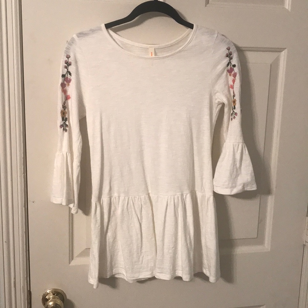 Cream embroidered blouse